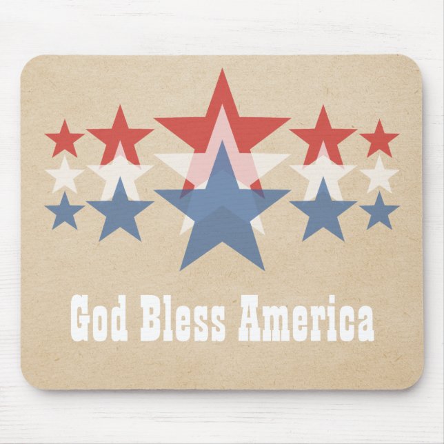 Red, White and Blue Star Cascade Mousepad (Front)