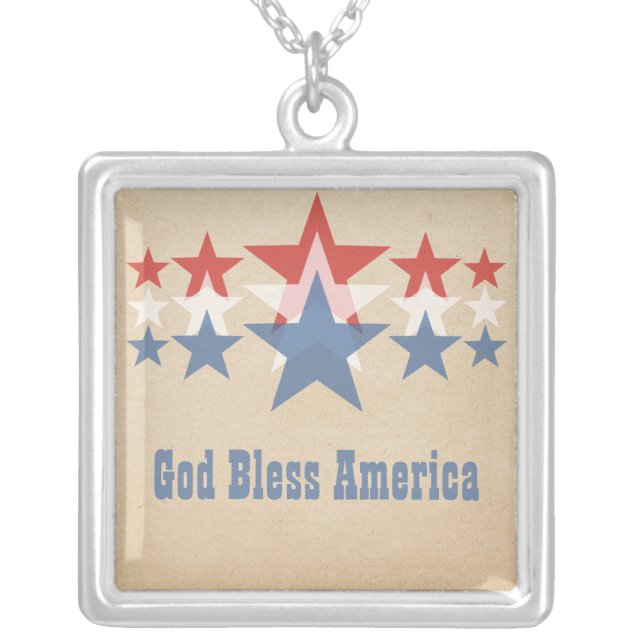 Red, White and Blue Star Cascade Necklace (Front)