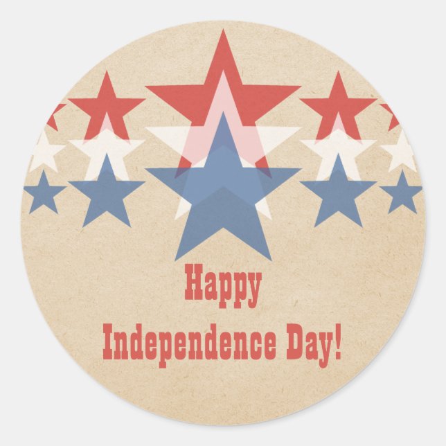 Red, White and Blue Star Cascade Stickers (Front)