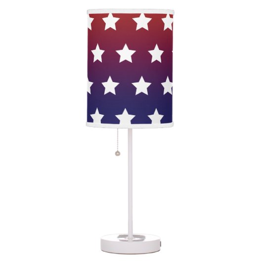 Red, White and Blue Star Pattern Table Lamp (Right)