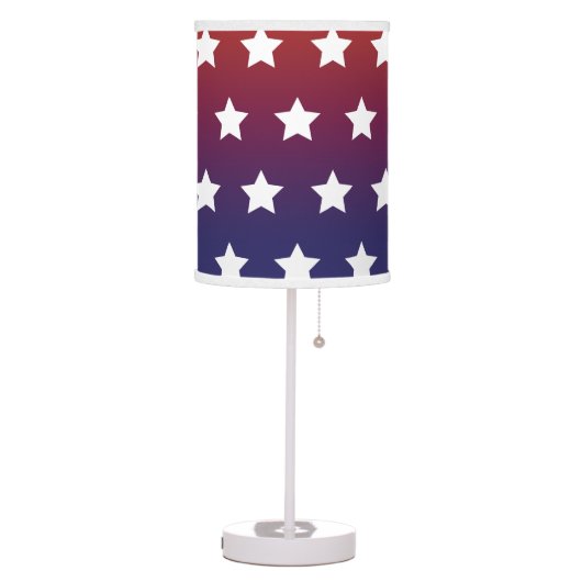Red, White and Blue Star Pattern Table Lamp (Left)