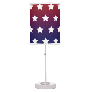 Red, White and Blue Star Pattern Table Lamp
