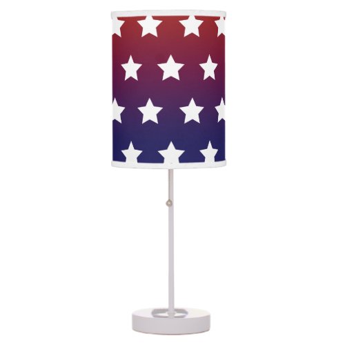 Red White and Blue Star Pattern Table Lamp