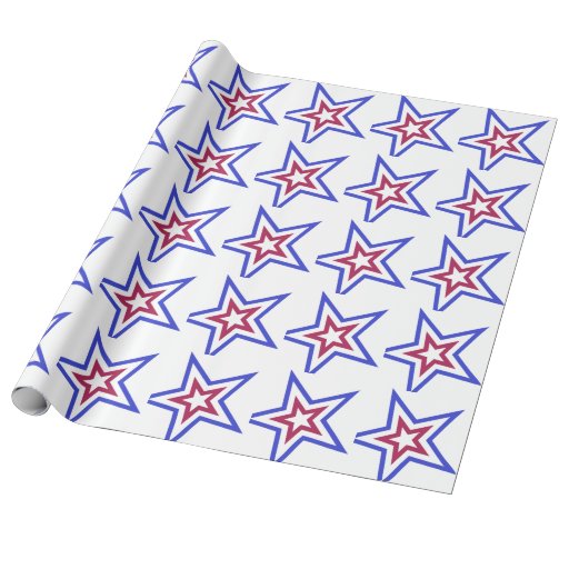 Red White and Blue Star Wrapping Paper | Zazzle