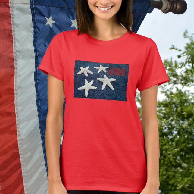 Red White and Blue Starfish Spangled T-Shirt (Creator Uploaded)