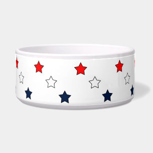 Red, White, and Blue Starry Pattern Bowl