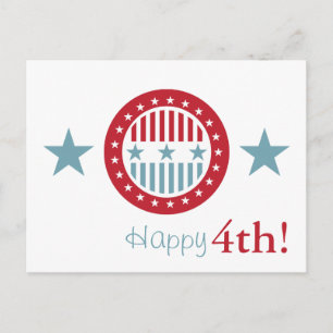 Red White and Blue Stars 4th of July Postcards