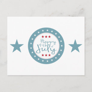 Red White and Blue Stars 4th of July Postcards