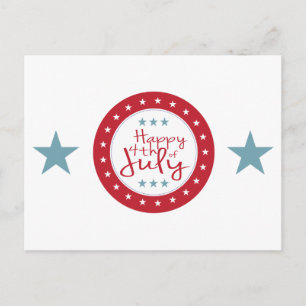 Red White and Blue Stars 4th of July Postcards