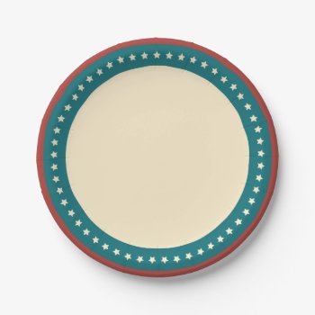 Red White And Blue Stars 7 Inch Paper Plate by KitchenShoppe at Zazzle