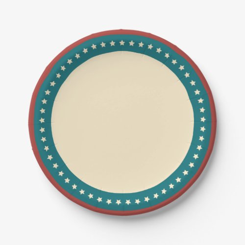 Red White And Blue Stars 7 Inch Paper Plate