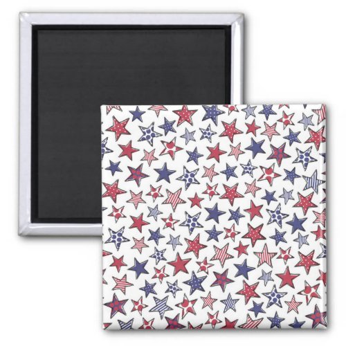 Red White and Blue Stars America Patriotic  Magnet