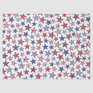 Red White and Blue Stars America Patriotic Tissue Paper