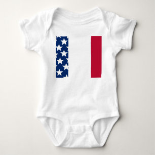 Red, white and blue Stars and Stripes 4th of July  Baby Bodysuit