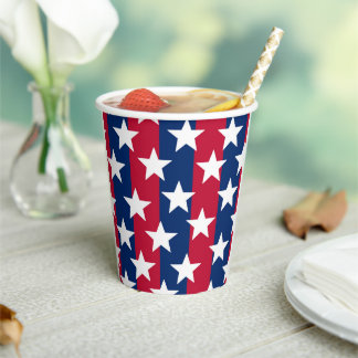 Red, white and blue Stars and Stripes 4th of July Paper Cups