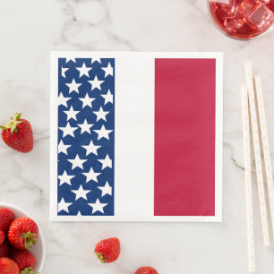 Red, white and blue Stars and Stripes 4th of July Paper Dinner Napkins