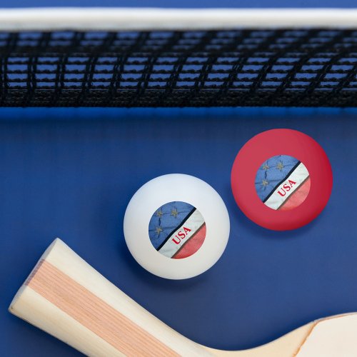 Red White and Blue Stars and Stripes American Flag Ping Pong Ball