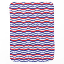 Red White and Blue Stars and Stripes Chevron Baby Blanket