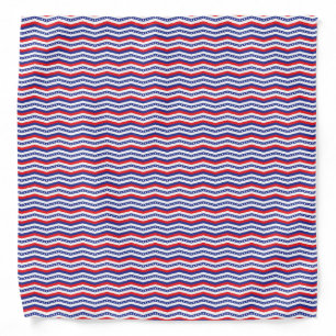 Red White and Blue Stars and Stripes Chevron Bandana