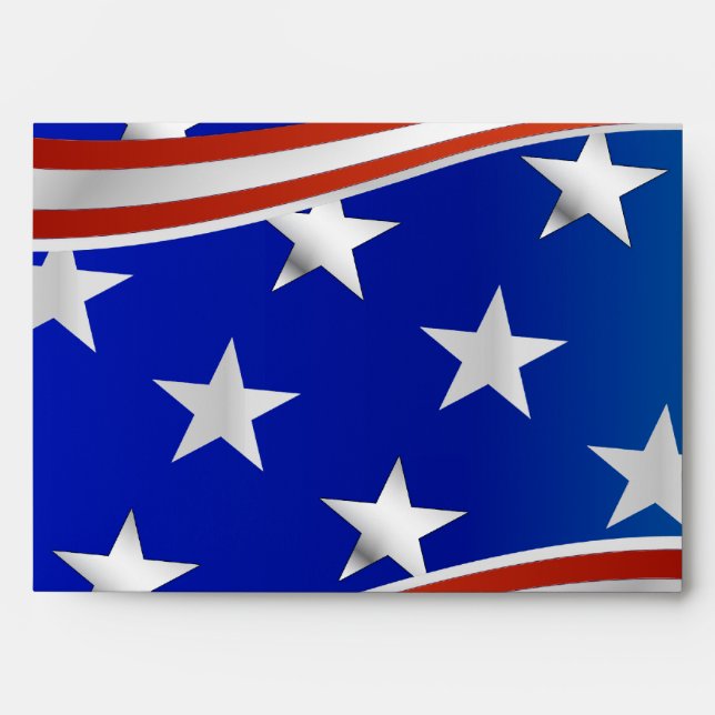 Red White and Blue Stars and Stripes Envelope (Front)