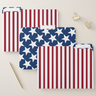 Red White and Blue Stars and Stripes File Folder