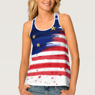 Red, White and Blue Stars and Stripes  Tank Top
