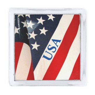 Red White and Blue Stars and Stripes tie tack or L