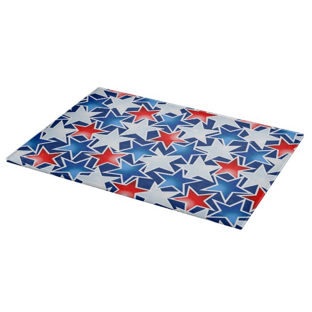 Red white and blue stars cutting board (Corner)