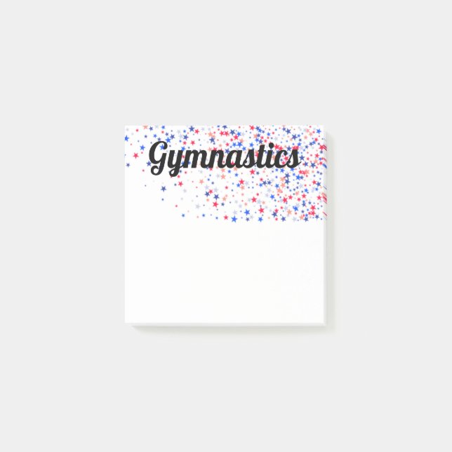 Red, White and Blue Stars Gymnastics Notes (Front)