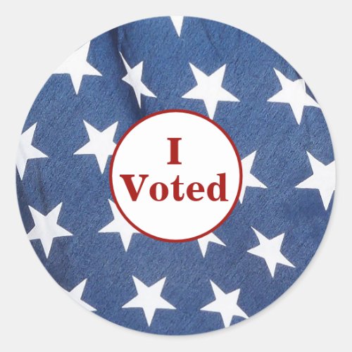 Red White and Blue Stars I Voted Election Gear Classic Round Sticker