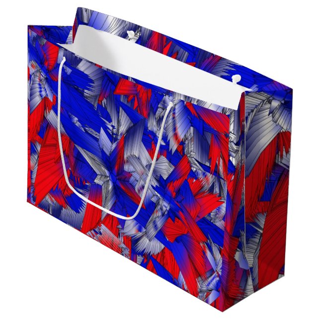 Red White and Blue Stars Large Gift Bag (Front Angled)