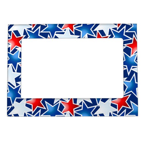 Red white and blue stars magnetic photo frame