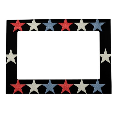 Red White and Blue Stars Magnetic Picture Frame