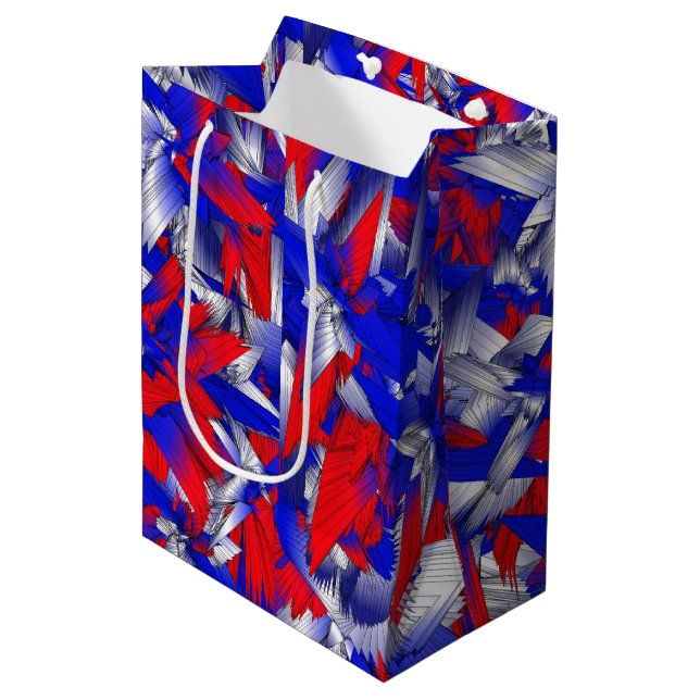 Red White and Blue Stars Medium Gift Bag (Front Angled)