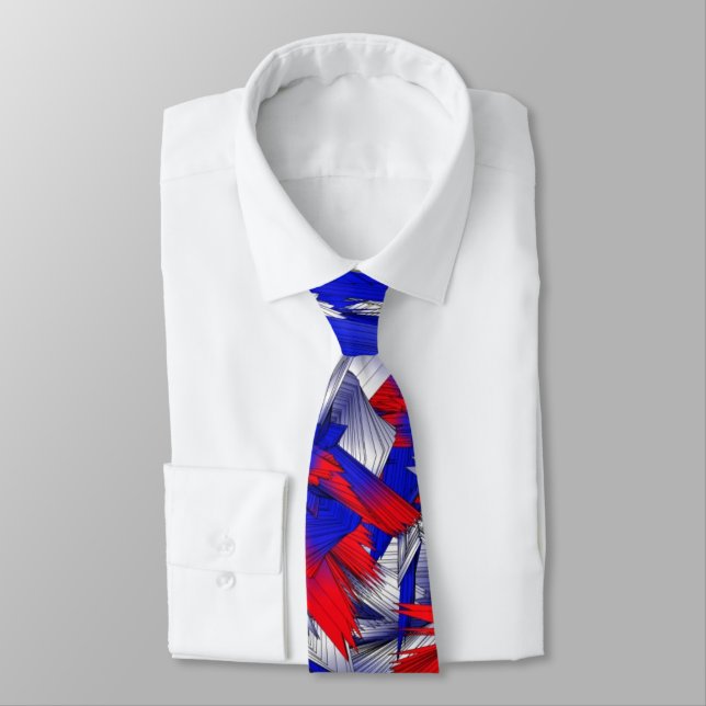 Red White and Blue Stars Neck Tie (Tied)