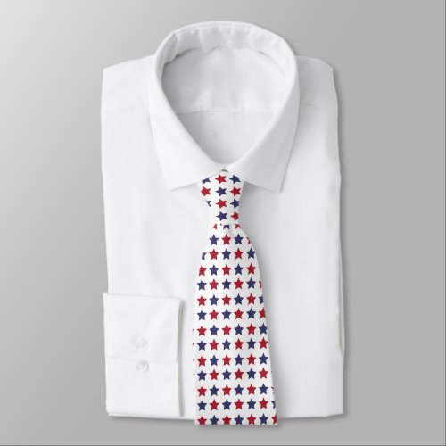 Red White And Blue Stars Neck Tie