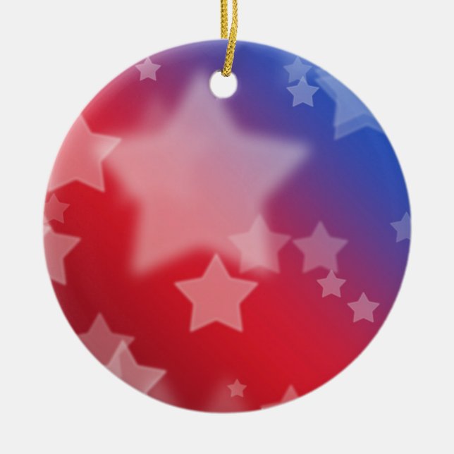 Red White and Blue Stars Ornament (Front)