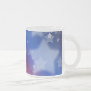 Red White and Blue Stars Patriotic Frosted Mug