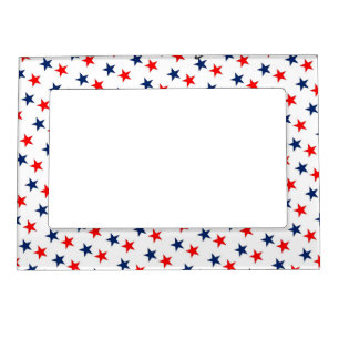 red, white and blue stars patriotic  magnetic frame