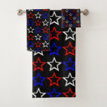 Red White And Blue Stars Pattern Bath Towel Set at Zazzle