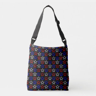 Red White and Blue Stars Pattern  Crossbody Bag