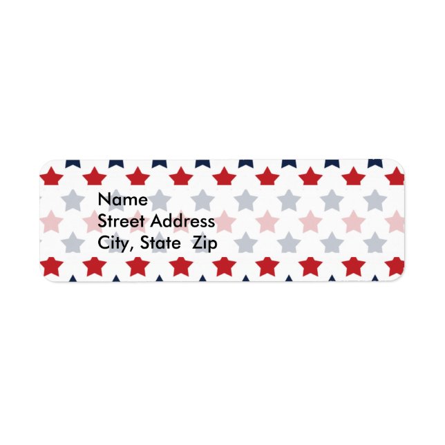 Red, White, and Blue Stars Pattern Label (Front)