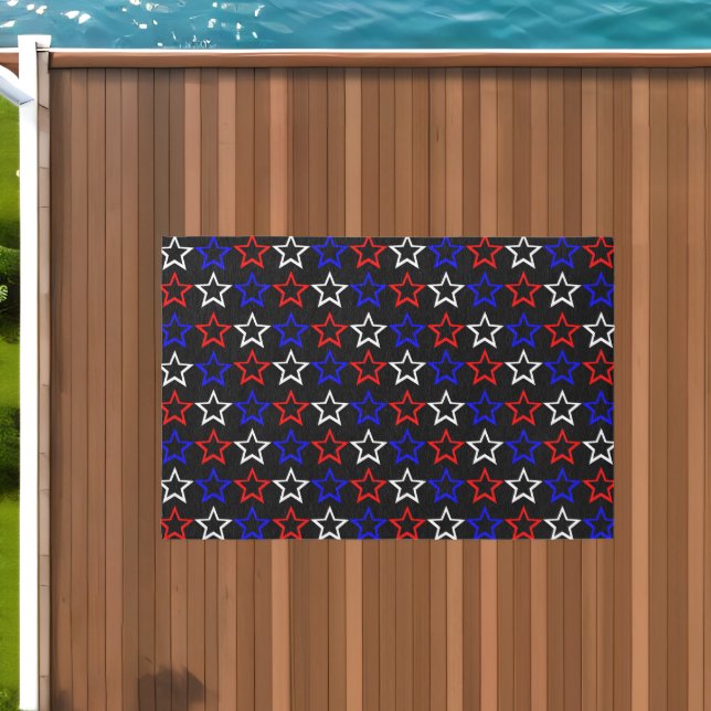 Red White and Blue Stars Pattern Outdoor Rug (Insitu (Outdoor 1))
