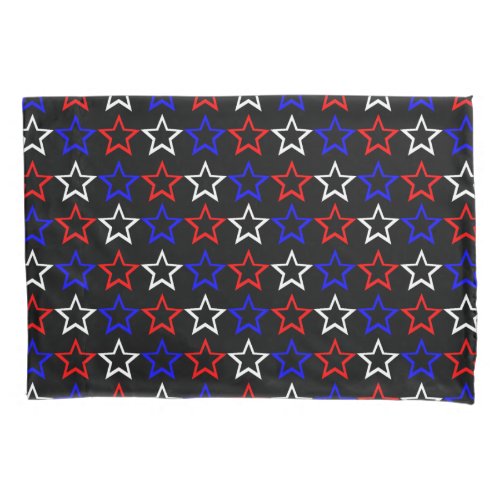 Red White and Blue Stars Pattern Pillow Case