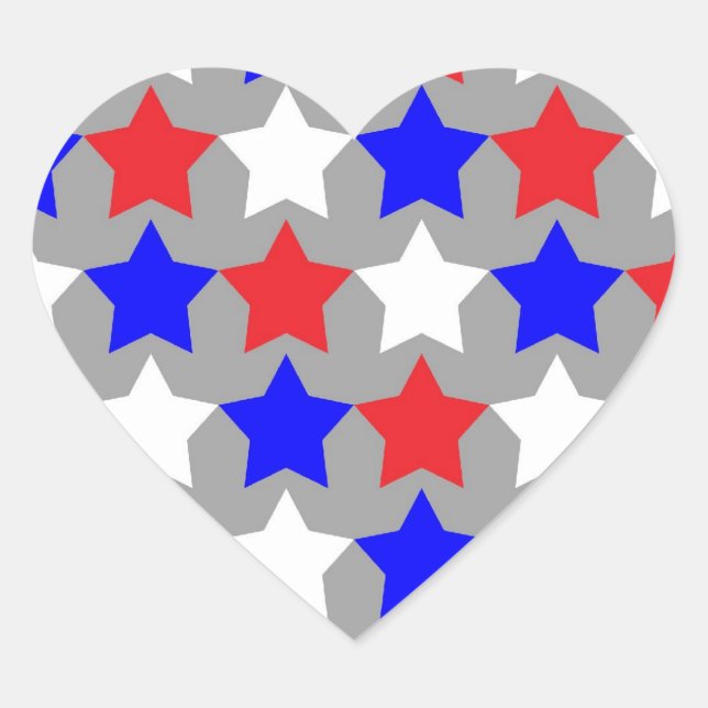 Red, white and blue stars pattern stickers (Front)
