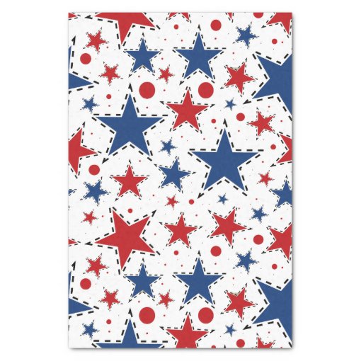 Red, White and Blue Stars Print Pattern Tissue Paper | Zazzle