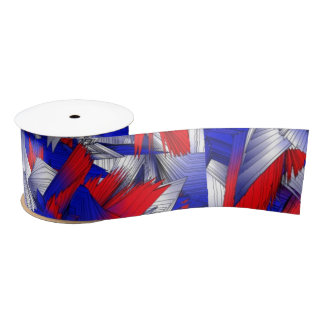 Red White and Blue Stars Satin Ribbon