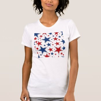 Red  White And Blue Stars T-shirt by Redgeez_Corner at Zazzle
