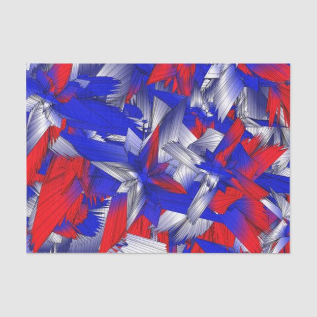 Red White and Blue Stars Tissue Paper (Front)