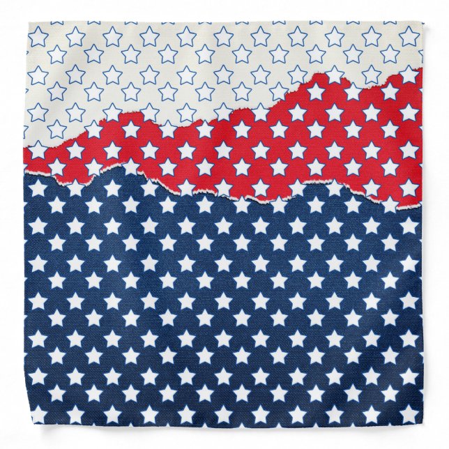 Red, White and Blue Stars (USA) (United States) Bandana (Front)